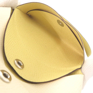 美品 エルメス カルヴィデュオ ヴェルソ ナタ ジョーヌプッサン ヴォーエプソン Z刻印(2021年製) カードケース 0505【中古】HERMES