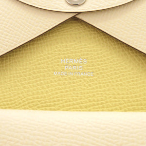 美品 エルメス カルヴィデュオ ヴェルソ ナタ ジョーヌプッサン ヴォーエプソン Z刻印(2021年製) カードケース 0505【中古】HERMES