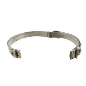 美品 グッチ ベルトモチーフ バングル シルバー925 シルバー/ブルー 0514【中古】GUCCI