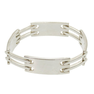 グッチ ロゴ プレート シルバー925 ブレスレット 0516【中古】GUCCI