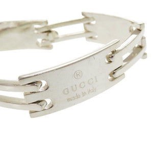 グッチ ロゴ プレート シルバー925 ブレスレット 0516【中古】GUCCI