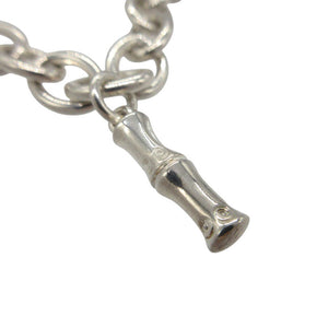 美品 グッチ 5チャーム バンブー Gロゴ ドッグタグ アイコンチャーム ブレスレット シルバー925 シルバー 0524【中古】GUCCI