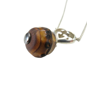 美品 グッチ インターロッキングＧ ハート ペンダント ネックレス シルバー925 木製 バンブー 0530【中古】GUCCI