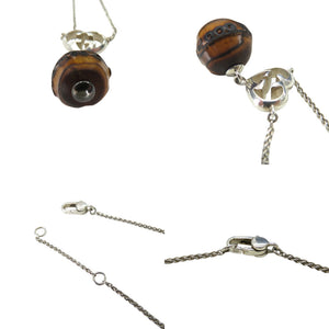 美品 グッチ インターロッキングＧ ハート ペンダント ネックレス シルバー925 木製 バンブー 0530【中古】GUCCI