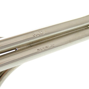 美品 グッチ ペーパーナイフ メタル レザー シルバー レターオープナー 茶 文房具 文具 0532【中古】GUCCI