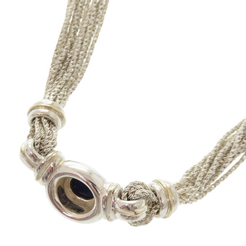 美品 ティファニー ヴィンテージ マルチストランド シルバー925 K18YG ラピスラズリ ネックレス 0535【中古】TIFFANY&Co.