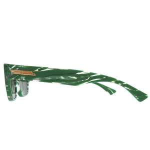 新品同様 ボッテガヴェネタ サングラス 総柄 ウェリントン マーブルカラー プラスチック グリーン 0549 BOTTEGAVENETA