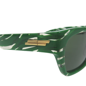 新品同様 ボッテガヴェネタ サングラス 総柄 ウェリントン マーブルカラー プラスチック グリーン 0549 BOTTEGAVENETA