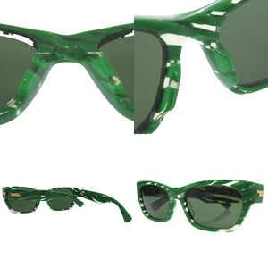 新品同様 ボッテガヴェネタ サングラス 総柄 ウェリントン マーブルカラー プラスチック グリーン 0549 BOTTEGAVENETA