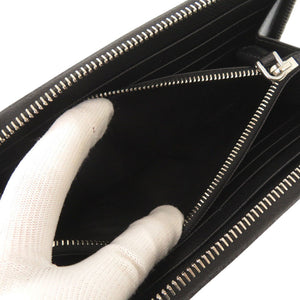 新品同様 プラダ トライアングルロゴ サフィアーノ ブラック ラウンドファスナー 長財布 黒 0580【中古】PRADA メンズ