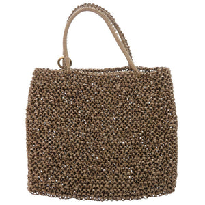 新品同様 アンテプリマ 3WAY ワイヤーバッグ チェーンショルダー PVC ブラウン ハンドバッグ 茶 0588【中古】ANTEPRIMA