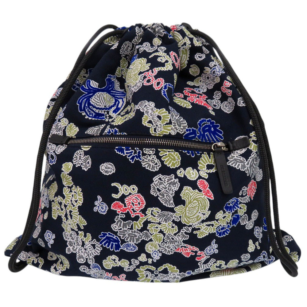 美品 ジルサンダー 総柄 リュック デイパック キャンバス ネイビー 0590【中古】JIL SANDER