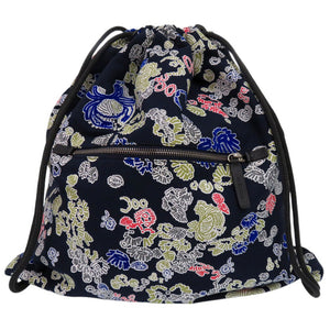 美品 ジルサンダー 総柄 リュック デイパック キャンバス ネイビー 0590【中古】JIL SANDER