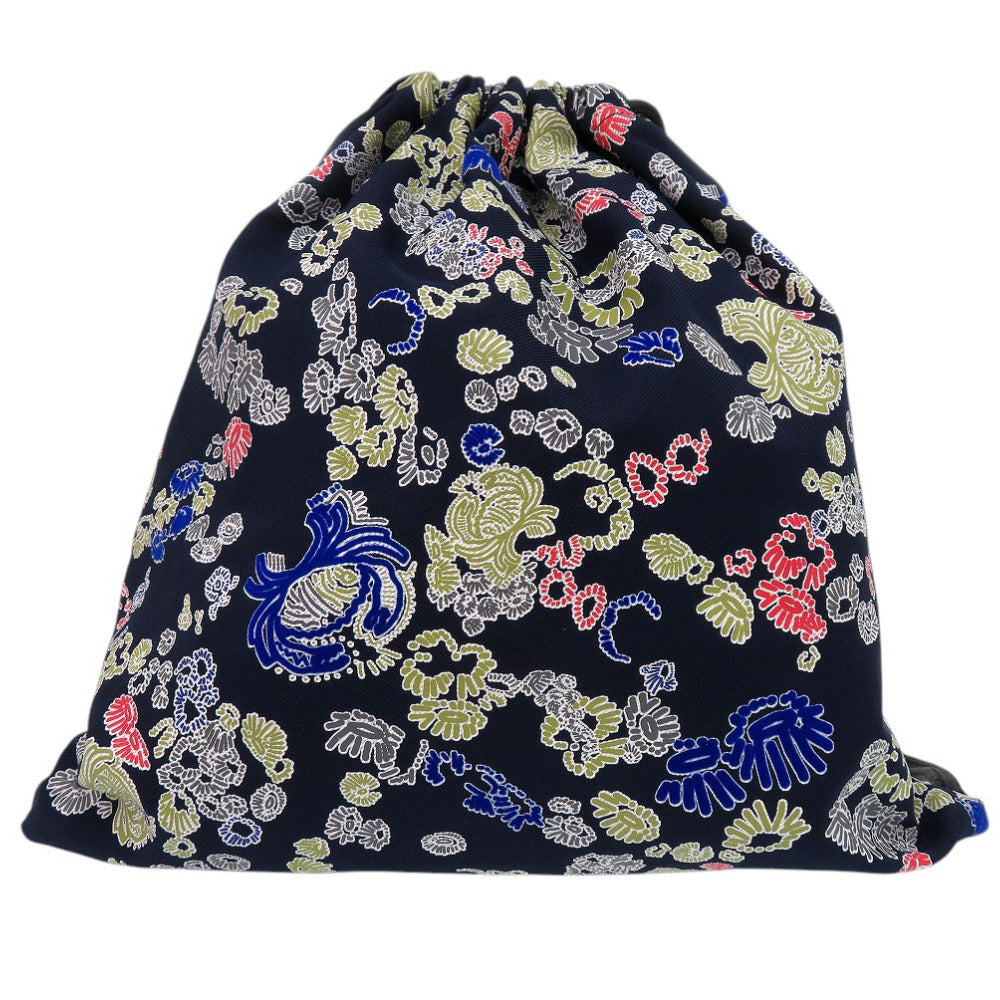 美品 ジルサンダー 総柄 リュック デイパック キャンバス ネイビー 0590【中古】JIL SANDER