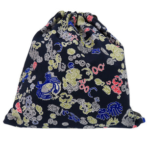 美品 ジルサンダー 総柄 リュック デイパック キャンバス ネイビー 0590【中古】JIL SANDER