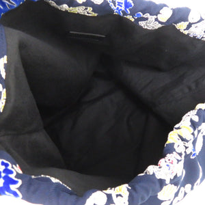 美品 ジルサンダー 総柄 リュック デイパック キャンバス ネイビー 0590【中古】JIL SANDER