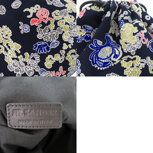 美品 ジルサンダー 総柄 リュック デイパック キャンバス ネイビー 0590【中古】JIL SANDER