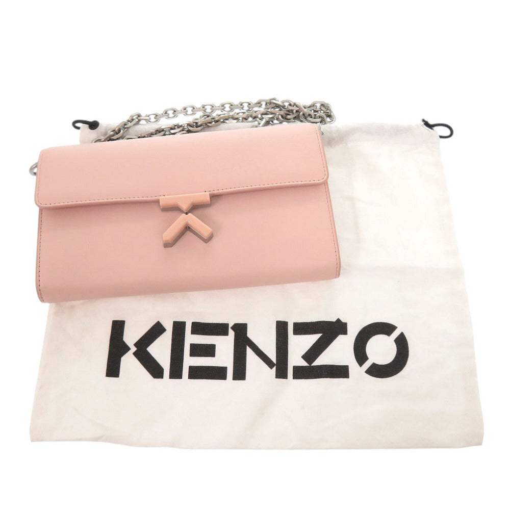 未使用 ケンゾー チェーンウォレット FA62PM318L24 レザー ピンク ショルダーバッグ 0591【中古】KENZO