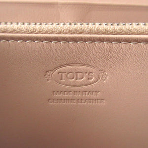 美品 トッズ レザー ピンク 2つ折り長財布 財布 0593【中古】TOD’S