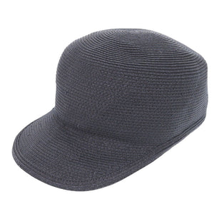 新品同様 エルメス キャップ エマ ペーパー/ポリエステル ネイビー 帽子 0594【中古】HERMES