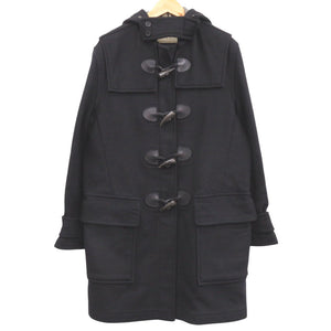 バーバリー チェック ウール/ポリアミド ブラック ダッフルコート 黒 0600【中古】BURBERRY