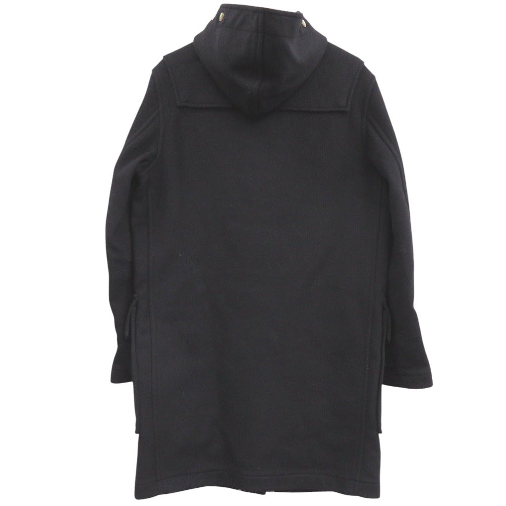 バーバリー チェック ウール/ポリアミド ブラック ダッフルコート 黒 0600【中古】BURBERRY