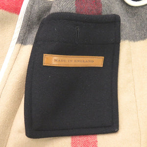 バーバリー チェック ウール/ポリアミド ブラック ダッフルコート 黒 0600【中古】BURBERRY