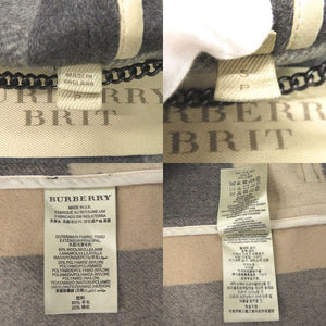 バーバリー チェック ウール/ポリアミド ブラック ダッフルコート 黒 0600【中古】BURBERRY