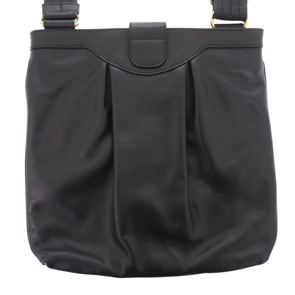 美品 サルヴァトーレフェラガモ ガンチーニ AU-21/D442 レザー ブラック ショルダーバッグ 黒 0622【中古】Salvatore Ferragamo