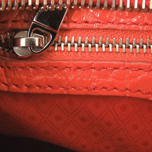 美品 トッズ 2WAY クロコ型押しレザー レッド ハンドバッグ 赤 0628【中古】TOD’S