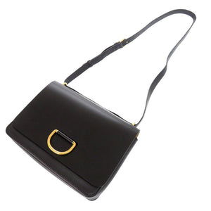新品同様 バーバリー Dリング レザー ブラック ショルダーバッグ 黒 0640【中古】BURBERRY