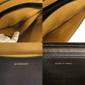 新品同様 バーバリー Dリング レザー ブラック ショルダーバッグ 黒 0640【中古】BURBERRY
