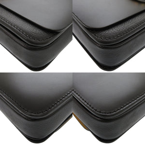 新品同様 バーバリー Dリング レザー ブラック ショルダーバッグ 黒 0640【中古】BURBERRY