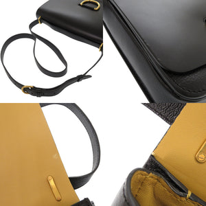 新品同様 バーバリー Dリング レザー ブラック ショルダーバッグ 黒 0640【中古】BURBERRY