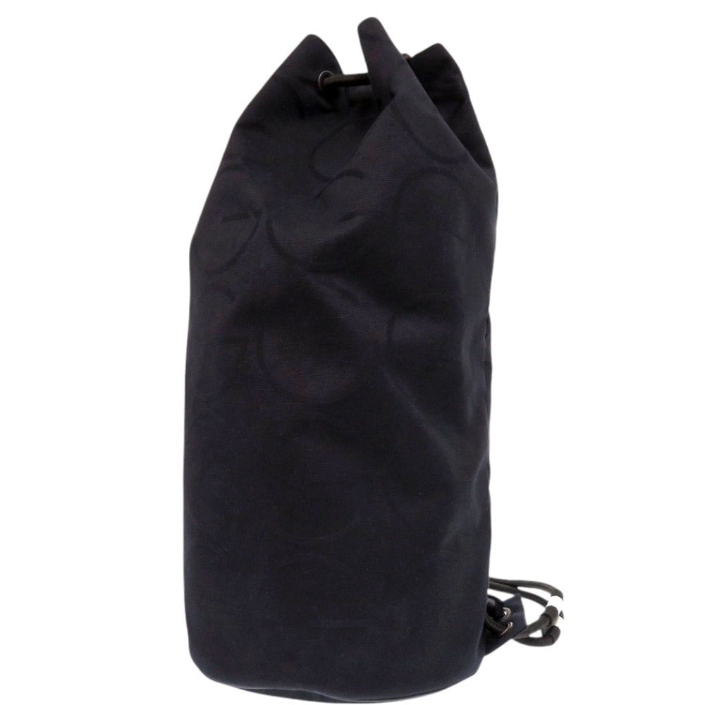 美品 グッチ ボンサック 巾着 123438 キャンバス ブラック ショルダーバッグ 黒 0641【中古】GUCCI