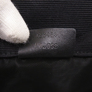 美品 グッチ ボンサック 巾着 123438 キャンバス ブラック ショルダーバッグ 黒 0641【中古】GUCCI