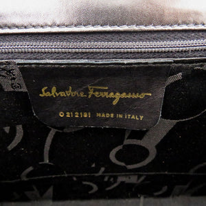 美品 サルヴァトーレフェラガモ 2WAY ガンチーニ O21 2181 カーフレザー ブラック ハンドバッグ 黒 0662【中古】Salvatore Ferragamo