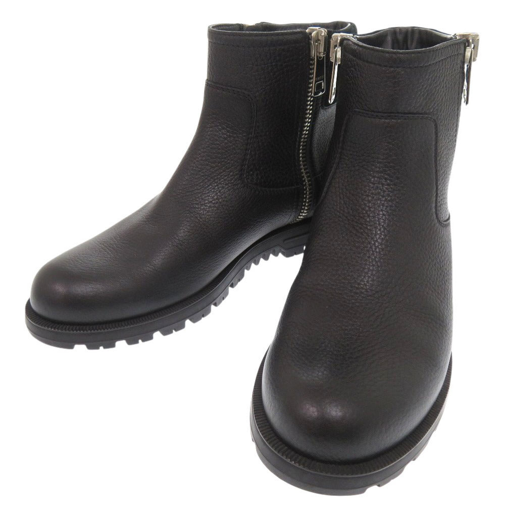 新品同様 グッチ サイドファスナー マイクロGG サイズ37 1/2 388050 レザー ブラック ショートブーツ 黒 0685【中古】GUCCI