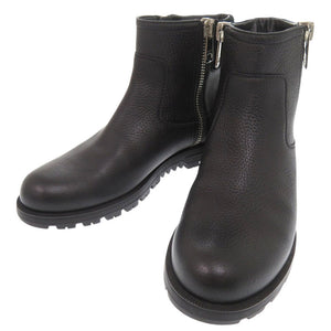 新品同様 グッチ サイドファスナー マイクロGG サイズ37 1/2 388050 レザー ブラック ショートブーツ 黒 0685【中古】GUCCI