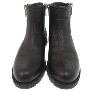 新品同様 グッチ サイドファスナー マイクロGG サイズ37 1/2 388050 レザー ブラック ショートブーツ 黒 0685【中古】GUCCI