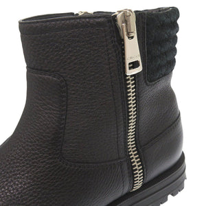 新品同様 グッチ サイドファスナー マイクロGG サイズ37 1/2 388050 レザー ブラック ショートブーツ 黒 0685【中古】GUCCI