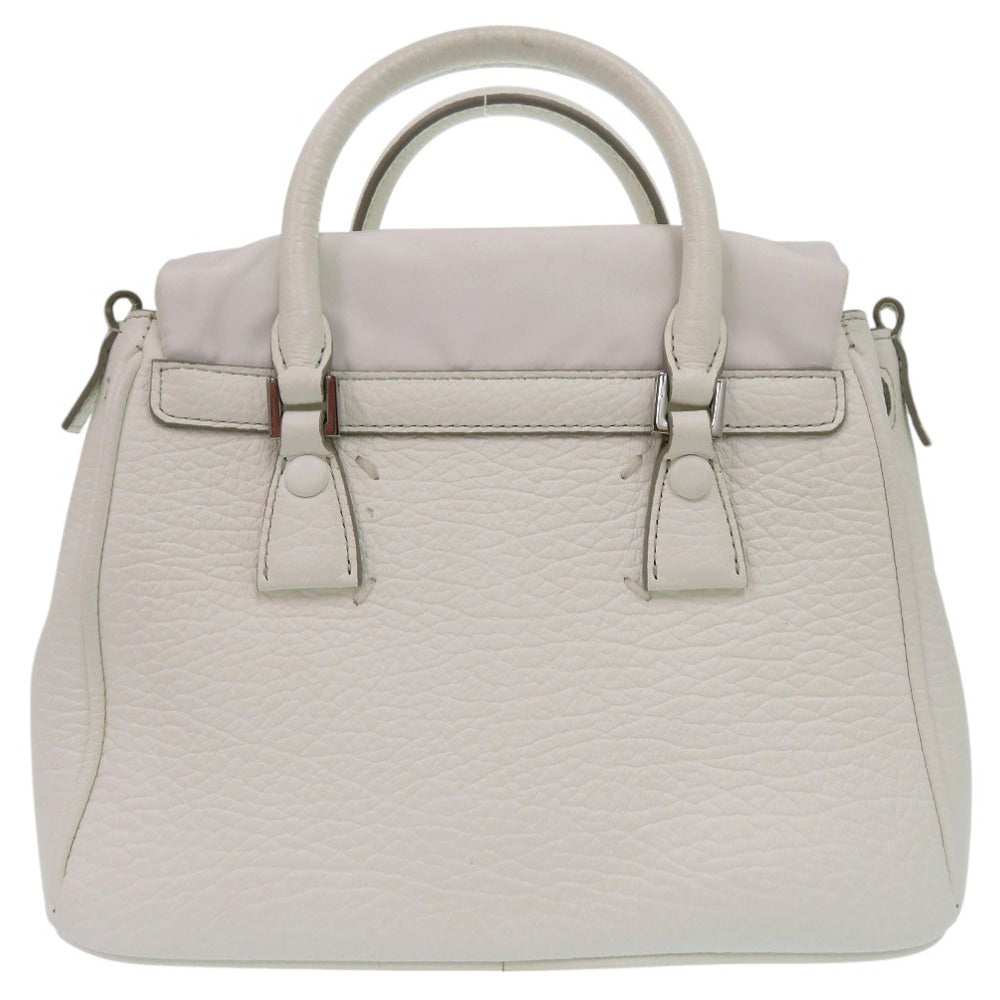 美品 メゾン マルジェラ 5AC 2WAY ハンドバッグ S56WD0072 ショルダーバッグ 2ポケット レザー ホワイト 0692【中古】Maison Margiela