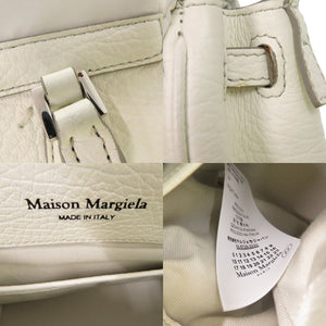 美品 メゾン マルジェラ 5AC 2WAY ハンドバッグ S56WD0072 ショルダーバッグ 2ポケット レザー ホワイト 0692【中古】Maison Margiela