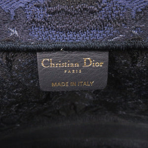 美品 クリスチャンディオール ブックトート ラージ キャンバス ネイビー トートバッグ 0708【中古】Christian Dior