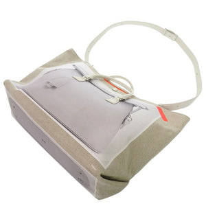 新品同様 メゾン マルジェラ トロンプルイユ 5AC プリントショッパーバッグ だまし絵 SB3WC0001 トートバッグ リネン レザー ベージュ 0729【中古】Maison Margiela