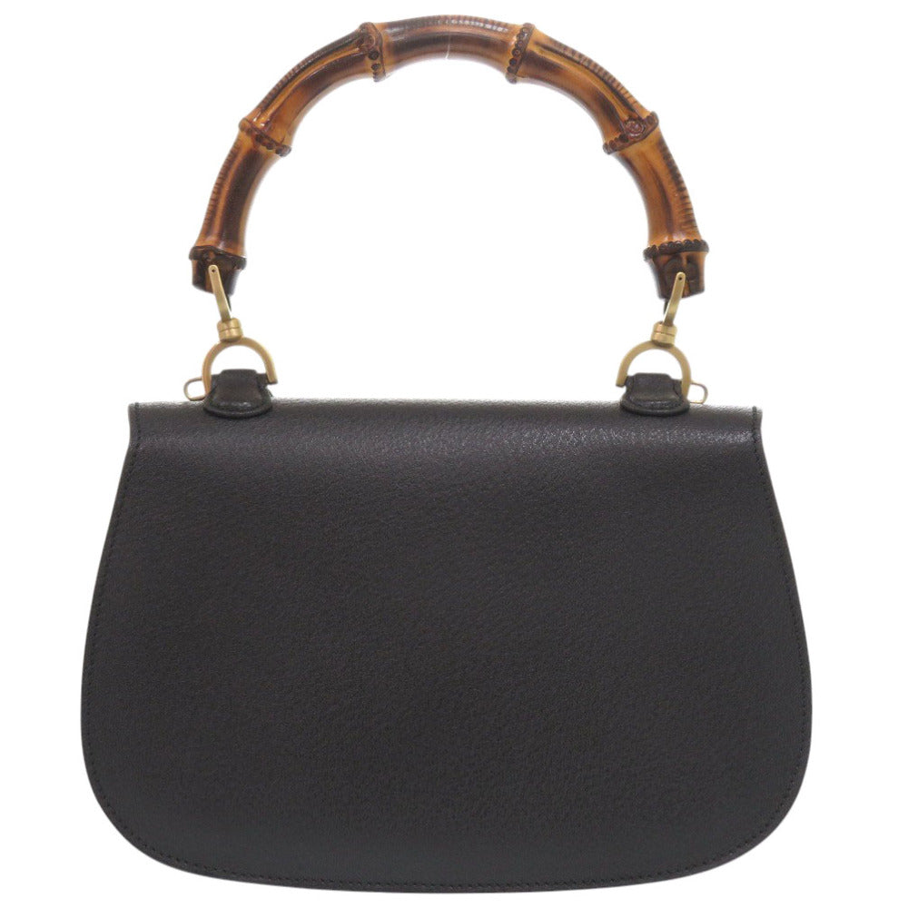 美品 グッチ 2WAY バンブー 000 1364 0633 レザー ブラック ハンドバッグ 黒 0733【中古】GUCCI
