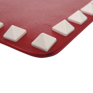 新品同様 ヴァレンティノ ガラヴァーニ ロックスタッズ クラッチバッグ レザー レッド 0735【中古】Valentino Garavani