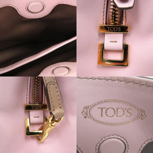 美品 トッズ Dキューブ 2WAY ショルダーバッグ ハンドバッグ レザー ピンク 0747【中古】TOD’S