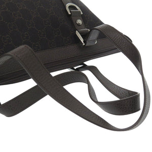 美品 グッチ GG ABBEY トートバッグ キャンバス レザー 268640 ダークブラウン 0767【中古】GUCCI