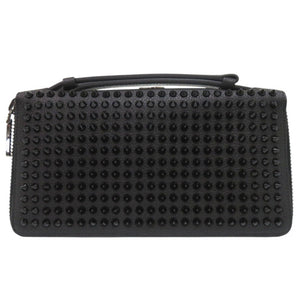 美品 クリスチャンルブタン Panettone パネトーネ XL 長財布 ラウンドファスナー スパイク セカンドバッグ トラベルケース カーフ ブラック 0825【中古】Christian Louboutin